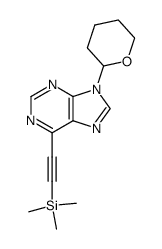 9-(tetrahydropyran-2-yl)-6-[(trimethylsilyl)ethynyl]purine结构式