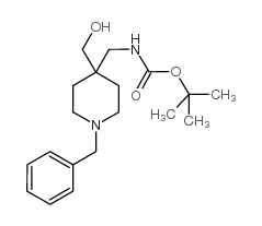 tert-butyl N-[[1-benzyl-4-(hydroxymethyl)piperidin-4-yl]methyl]carbamate Structure