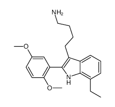 4-[2-(2,5-dimethoxyphenyl)-7-ethyl-1H-indol-3-yl]butan-1-amine结构式