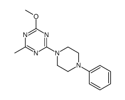 2-methoxy-4-methyl-6-(4-phenylpiperazin-1-yl)-1,3,5-triazine结构式