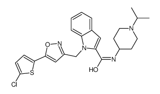 1-{[5-(5-Chloro-2-thienyl)-1,2-oxazol-3-yl]methyl}-N-(1-isopropyl -4-piperidinyl)-1H-indole-2-carboxamide结构式