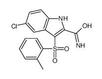 5-chloro-3-(2-methylphenyl)sulfonyl-1H-indole-2-carboxamide结构式