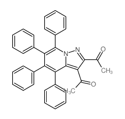 1-(7-acetyl-2,3,4,5-tetraphenyl-1,9-diazabicyclo[4.3.0]nona-2,4,6,8-tetraen-8-yl)ethanone结构式