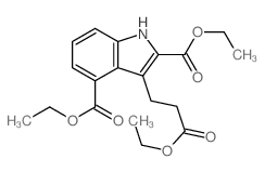 1H-Indole-2,4-dicarboxylicacid, 3-(3-ethoxy-3-oxopropyl)-, 2,4-diethyl ester结构式