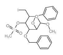 2-(Iodomethyl)-6-methoxy-3-methylsulfonyloxy-4,5-bis(phenylmethoxy)oxane结构式