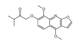 1-[(4,8-Dimethoxyfuro[2,3-b]quinolin-7-yl)oxy]-3-methyl-2-butanone结构式