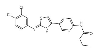 N-[4-[2-(3,4-dichloroanilino)-1,3-thiazol-4-yl]phenyl]butanamide结构式