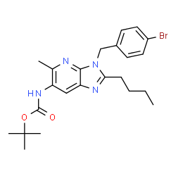 Carbamic acid, [3-[(4-bromophenyl)methyl]-2-butyl-5-methyl-3H-imidazo[4,5-b]pyridin-6-yl]-, 1,1-dimethylethyl ester (9CI)结构式