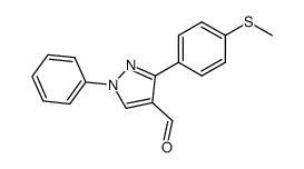 3-(4-(METHYLTHIO)PHENYL)-1-PHENYL-1H-PYRAZOLE-4-CARBALDEHYDE structure