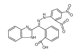 2-[1H-benzoimidazol-2-yl-(2,4-dinitro-phenylhydrazono)-methyl]-benzoic acid Structure