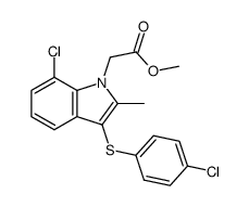 7-chloro-3-[(4-chlorophenyl)thio]-2-methyl-1H-indole-1-acetic acid, methyl ester Structure