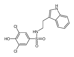 3,5-dichloro-4-hydroxy-N-[2-(1H-indol-3-yl)ethyl]benzenesulfonamide结构式