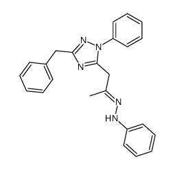 1-(5-benzyl-2-phenyl-2H-[1,2,4]triazol-3-yl)-propan-2-one phenylhydrazone Structure