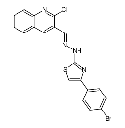 N-[4-(4-Bromo-phenyl)-thiazol-2-yl]-N'-[1-(2-chloro-quinolin-3-yl)-meth-(E)-ylidene]-hydrazine Structure
