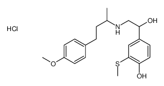 4-hydroxy-alpha-[[[3-(4-methoxyphenyl)-1-methylpropyl]amino]methyl]-3-(methylthio)benzyl alcohol hydrochloride structure