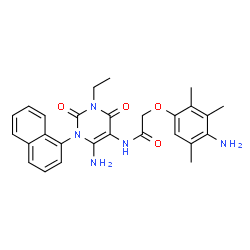 Acetamide,N-[6-amino-3-ethyl-1,2,3,4-tetrahydro-1-(1-naphthalenyl)-2,4-dioxo-5-pyrimidinyl]-2-(4-amino-2,3,5-trimethylphenoxy)- picture