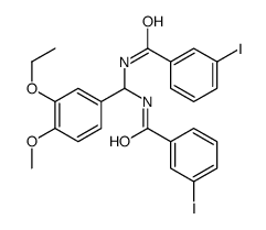 N-[(3-ethoxy-4-methoxyphenyl)-[(3-iodobenzoyl)amino]methyl]-3-iodobenzamide结构式