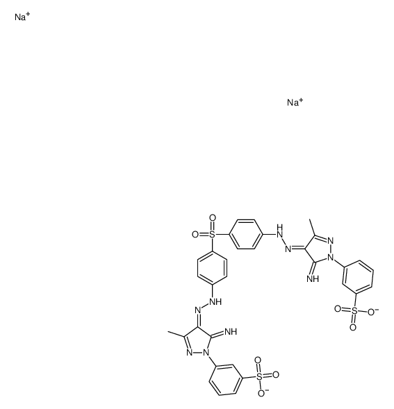 disodium 3,3'-[sulphonylbis[p-phenyleneazo(5-imino-3-methyl-1H-pyrazole-4,1-diyl)]]bis(benzenesulphonate) structure