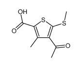4-acetyl-3-methyl-5-methylthiothiophen-2-carboxylic acid Structure