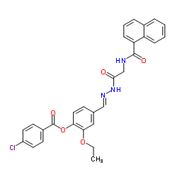 2-Ethoxy-4-[(E)-{[(1-naphthoylamino)acetyl]hydrazono}methyl]phenyl 4-chlorobenzoate Structure