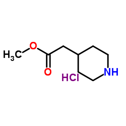 哌啶-4-乙酸甲酯盐酸盐结构式