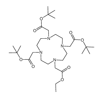 1,4,7,10-Tetraazacyclododecane-1,4,7,10-tetraacetic acid, tris(1,1-dimethylethyl) ethyl ester structure