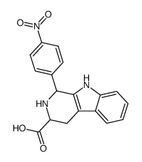 1-(4-nitrophenyl)-2,3,4,9-tetrahydro-1H-pyrido[3,4-b]indole-3-carboxylic acid结构式