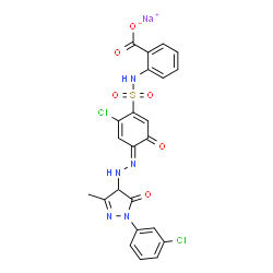 sodium 2-[[[2-chloro-4-[[1-(3-chlorophenyl)-4,5-dihydro-3-methyl-5-oxo-1H-pyrazol-4-yl]azo]-5-hydroxyphenyl]sulphonyl]amino]benzoate picture