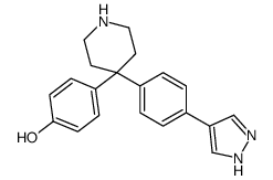 4-[4-[4-(1H-pyrazol-4-yl)phenyl]piperidin-4-yl]phenol结构式