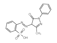 Benzenesulfonic acid,2-[2-(4,5-dihydro-3-methyl-5-oxo-1-phenyl-1H-pyrazol-4-yl)diazenyl]- structure