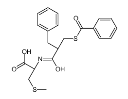 (2R)-2-[[2-(benzoylsulfanylmethyl)-3-phenylpropanoyl]amino]-3-methylsulfanylpropanoic acid结构式