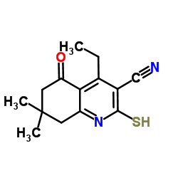 4-ethyl-7,7-dimethyl-5-oxo-2-sulfanyl-6,8-dihydroquinoline-3-carbonitrile Structure