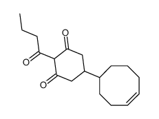 2-butanoyl-5-cyclooct-4-en-1-ylcyclohexane-1,3-dione结构式