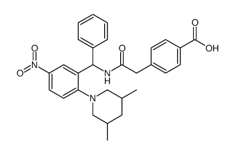 4-{N-[2-(3,5-Cis-dimethyl-piperidino)-5-nitro-α-phenyl-benzyl]-aminocarbonylmethyl}-benzoic acid Structure