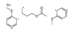 4-bis(4-methylsulfanylphenyl)stannylbutyl acetate Structure