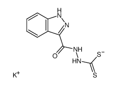 indazolyl-3 dithiocarbazate de potassium结构式