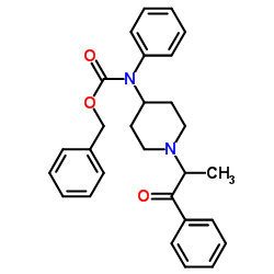 Benzyl (1-(1-oxo-1-phenylpropan-2-yl)piperidin-4-yl)(phenyl)carbamate structure