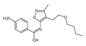 4-amino-N-[4-(2-butoxyethyl)-3-methyl-1,2-oxazol-5-yl]benzamide结构式