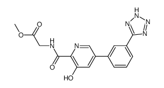 ({3-Hydroxy-5-[3-(2H-tetrazol-5-yl)-phenyl]-pyridine-2-carbonyl }-amino)-acetic acid methyl ester结构式