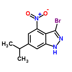 3-Bromo-6-isopropyl-4-nitro-1H-indazole结构式