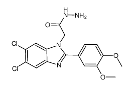 [5,6-dichloro-2-(3,4-dimethoxyphenyl)-1H-benzimidazol-1-yl]-acetic acid hydrazide结构式