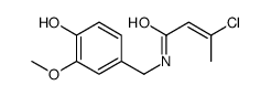 3-chloro-N-[(4-hydroxy-3-methoxyphenyl)methyl]but-2-enamide结构式