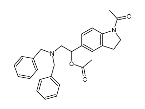 1-acetyl-α-[[bis(phenylmethyl)amino]methyl]-2,3-dihydro-1H-indole-5-methanol acetate ester结构式