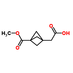 2-(3-methoxycarbonyl-1-bicyclo[1.1.1]pentanyl)acetic acid Structure