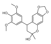 8-(4-hydroxy-3,5-dimethoxyphenyl)-6-methyl-7,8-dihydro-[1,3]dioxolo[4,5-g]chromen-6-ol结构式