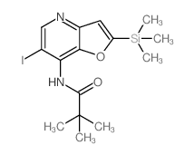 N-(6-碘-2-(三甲基甲硅烷基)呋喃并[3,2-b]吡啶-7-基)三甲基乙酰胺结构式