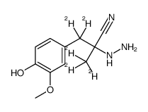 2-Hydrazino-α-(4-hydroxy-3-methoxybenzyl)propionitrile-d5结构式