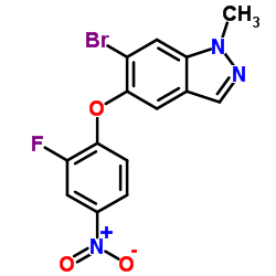 6-BROMO-5-(2-FLUORO-4-NITROPHENOXY)-1-METHYL-1H-INDAZOLE Structure