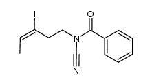 (E)-N-cyano-N-(3-iodopent-3-en-1-yl)benzamide Structure