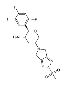(2R,3S,5R)-5-(2-(Methylsulfonyl)pyrrolo[3,4-c]pyrazol-5(2H,4H,6H)-yl)-2-(2,4,5-trifluorophenyl)tetrahydro-2H-pyran-3-amine Structure